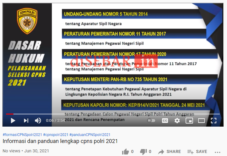 Video : Informasi Lengkap dan Panduan CPNS polri 2021